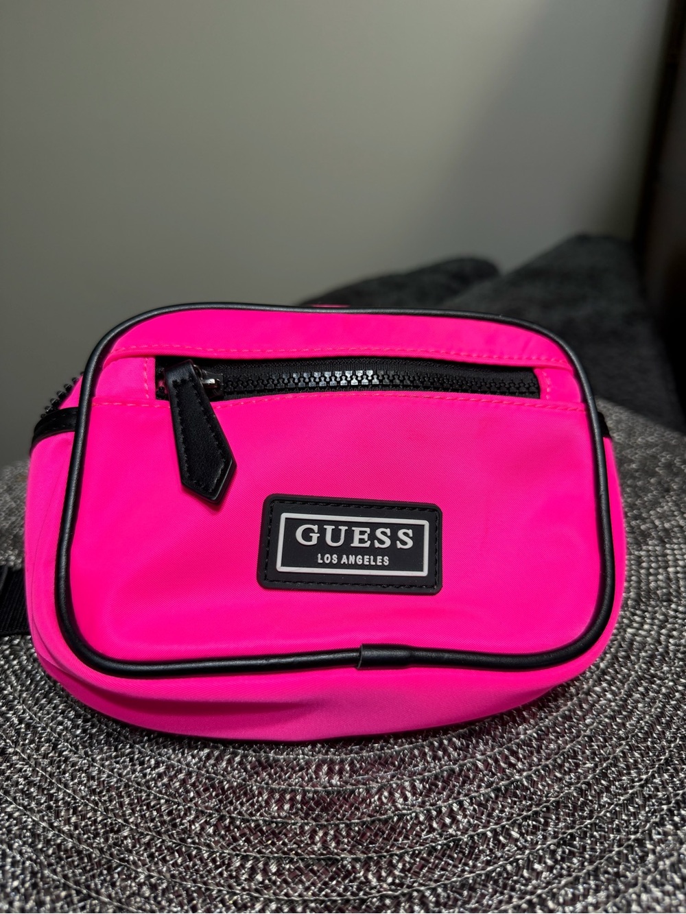 Guess Neon Pink Crossbody with Black Trim
